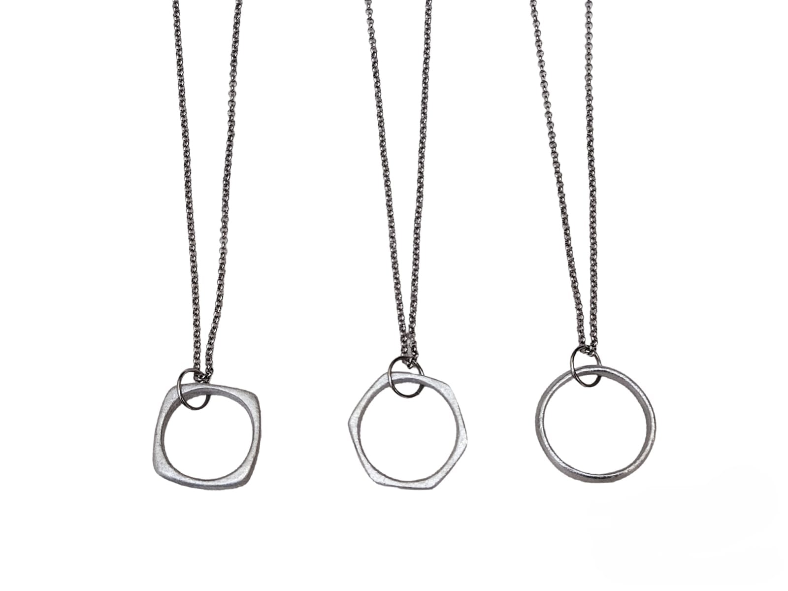 Collana Con Pendente Quadrato In Oro Bianco E Diamanti, 16 / 41 Cm Collana Con Pendente Quadrato In Oro Bianco E Diamanti, 16 / 41 Cm