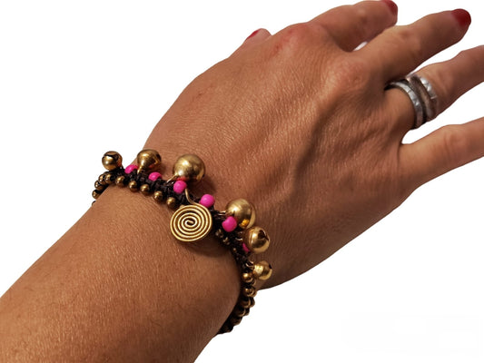 Bracciale Zen Thai — Cordino Cerato e Campanelline