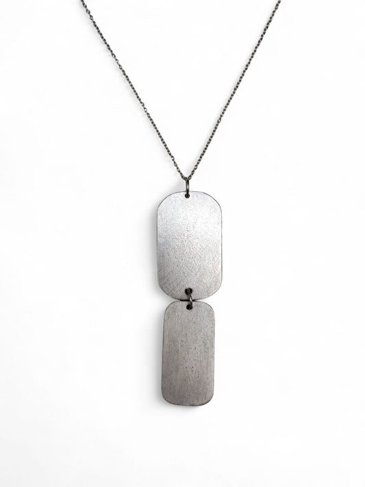 Collana Doppio Rettangolo in Alluminio Riciclato | Fatto a Mano in Laos – No War Factory