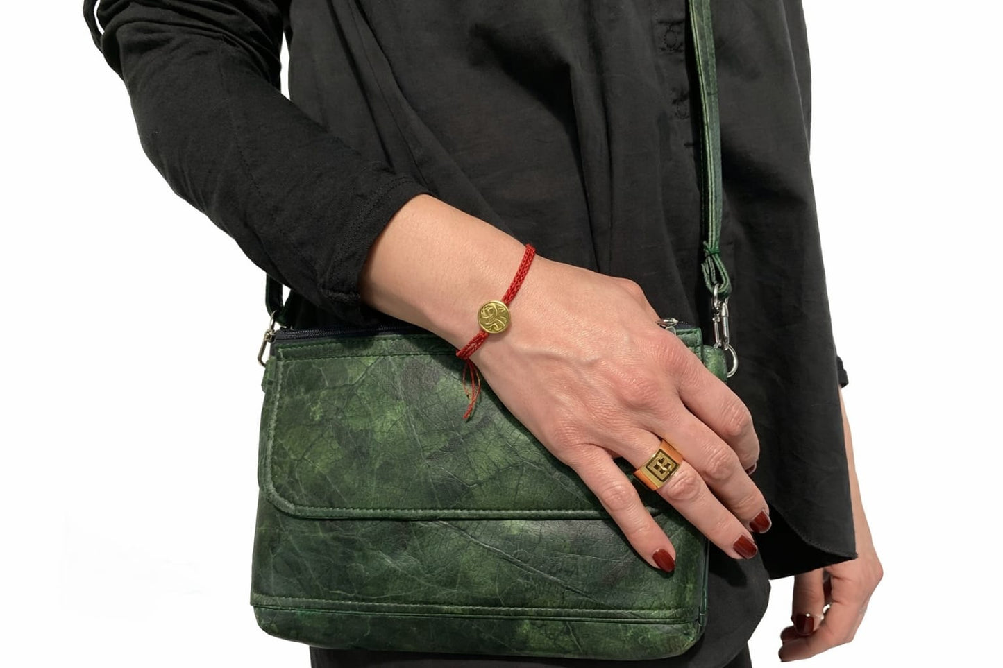 Borsetta Tracolla Vegana in Foglie di Teak