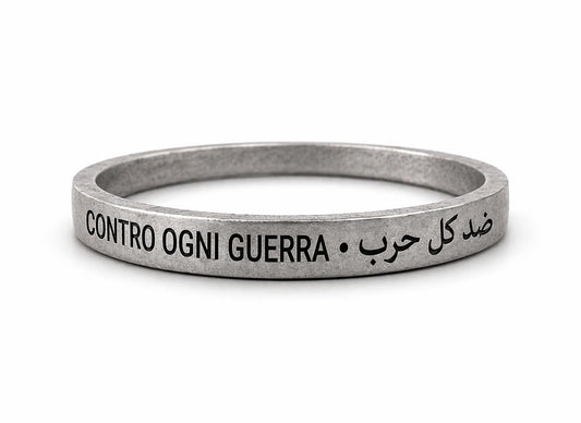 Bracciale Contro Ogni Guerra – Inciso e Colorato a Mano