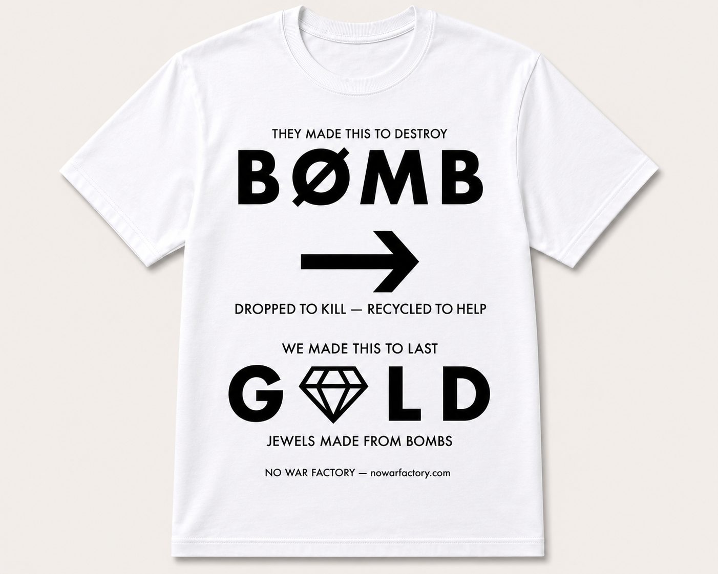 T-Shirt Manifesto No War Factory — maglia nera