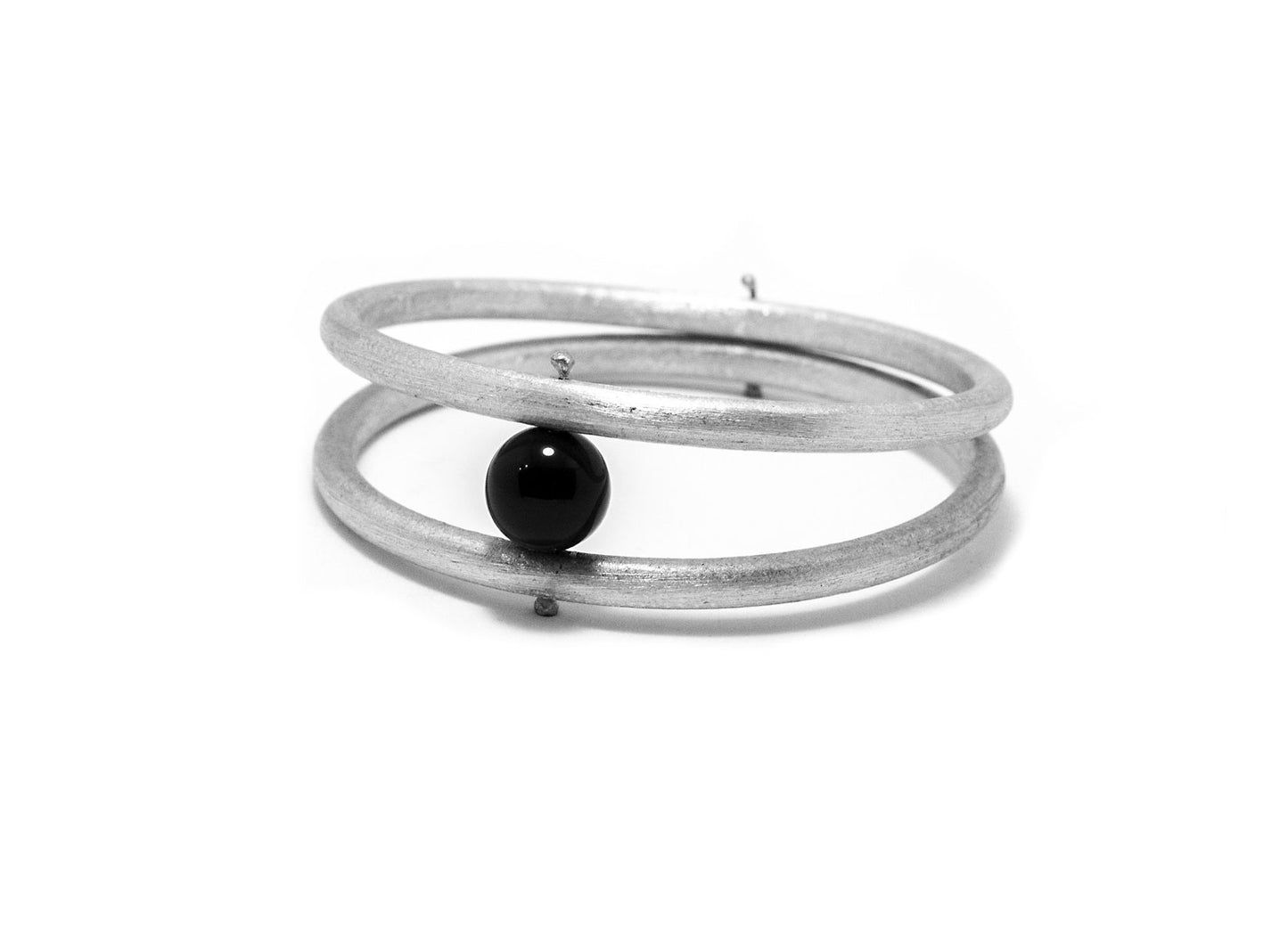 bracciale ecologico bracciale riciclato da donna bracciale con pietra dura nera nero bracciale doppio